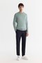 Men's Nile Green High Crew Neck Rayon Non-Pilling Regular Fit Knitwear Sweater A42Y5001 - 5