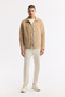 Men's Beige Classic Collar Lined Regular Fit Shirt Jacket A51Y6002 - 6