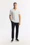 Men's White Apaj Collar Jacquard Jersey Short Sleeve Comfort Fit Shirt A51Y2027 - 5