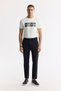 Men's Black Elastic Waist Bi-Stretch Technical Fabric Slim Fit Trousers A51Y3077