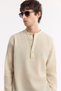 Men's Beige Judge Collar Linen Blend Comfort Fit Shirt A51Y2147 - 2