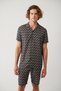 Men's Black Apaj Collar Viscose Blended Patterned Short Sleeve Regular Fit Shirt A41Y2213 - 3