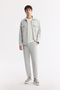 Men's Light Gray Classic Waist Cotton Jersey Carrot Fit Pants A51Y3013 - 6