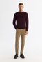 Men's Burgundy Cycling Double Collar Textured Cotton Knitwear Regular Fit Sweater A42Y5190 - 5
