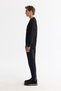 Men's Black Crew Neck Cotton Printed Elastane Regular Fit Sweatshirt A42Y1215 - 3