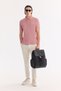 Men's Dusty Rose Non-Curling Polo Collar 100% Cotton Basic Regular Fit T-Shirt B001032 - 8