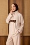 6657 - Stylish, Comfortable, Loose-Fitting Viscose Soft Modal Fabric Hooded Detailed Peach Fabric Garnished Women's Set - 2