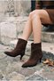 Women's Large Model, Elegant Heel, Suede, No Zipper, Oversize - 6