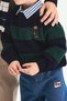 Oversized Striped Teddy Bear Embroidered Knit Sweater for Baby Boy I1870A526WN - 3