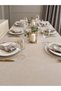 Pearl Velvet Textured Tablecloth in Stone Color (Napkins Not Included) - 2