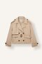 Water Repellent Regular Fit Tuxedo Collar Double Breasted Belted Twill Short Trench Coat H1615Ax26Au - 7