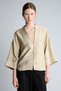 Oversized Mandarin Collar Tab-Buttoned Long-Sleeve Basic Blouse I8515AX26AU - 3