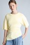 100% Cotton Slim Fit Crew Neck Short Sleeve Basic T-Shirt with Drawstring Detail I8094Ax26Au