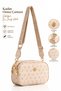 Women's Shoulder and Crossbody Bag with 2 Compartments, Daily Stylish Patterned Handbag