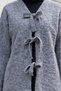 Front-Tie Gray Cashmere Jacket - Gray - 6