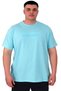 Fashion XL Plus Size Men's T-Shirt Crew Neck Reseve U25017 Turquoise