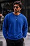 Men's Thick Woven Blue Casual Sweatshirt