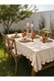 İnci Dertsiz Vanilla Light Beige Ruffled Tablecloth - 8
