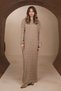 Women's maxi length hair braid embossed textured hijab knitwear dress 8501 mink
