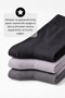 3-Piece Mixed Color Men's Business Cotton Seamless Reinforced Thin Summer Socks - Premium - 2