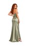 Vs-1272 Midnight Mint Green Satin Square Neck Thin Strap Maxi Dress - 2
