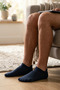 6 Pack Navy Blue Men's Bamboo Seamless Flexible Summer Booties Socks - Premium - 6