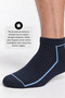 3 Pack Navy Blue Men's Sports Cotton Seamless Flexible Booties Socks - Premium - 2