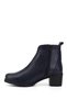 Women's Navy Blue Antique Zippered Thick Heeled Genuine Leather Boots - 6