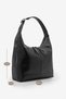 Women's Soft Textured Wide Form Zippered Shoulder Bag Oselin Black - 8