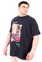 Mode XL Large Size Men's Printed T-Shirt Palm Dream U25026 Navy Blue
