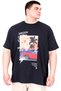 Mode XL Large Size Men's Printed T-Shirt Palm Dream U25026 Navy Blue - 4