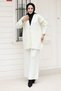 Buttoned stone knit cardigan set tsd240932 white - 6
