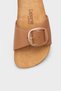 Lee Large Buckle Anatomical Cork Sole Leather Slippers - 2