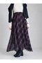 Asymmetrical Cut Plaid Pattern Chiffon Skirt - Eggplant Purple