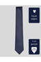 Navy Blue Striped Thin Gray Tie – 7 cm Wide - 4