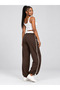Women's Modal Fabric High Waist Loose Fit Side Piping Detailed Adjustable Leg Sweatpants - 3