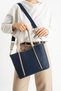 Navy Blue Women's Hand and Shoulder Bag New Season 24 X 33 cm - 2