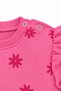 27810-26 Girl's Flower Printed Ruffle Detailed Snap Fastener Sweatshirt and Sweatpants Set 9-24 Months - 6