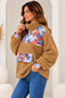 Women's Plush Sweatshirt – Ethnic Patterned Half-Zipper Stand Collar Oversize Model - 2