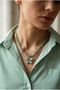 Handmade Special Design Necklace with Broken Natural Stones and Butterfly Figures - 3