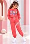 Girl's Figured Sweatshirt and Hooded Winter Set
