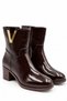 Angelo Women's Brown Faux Leather Round Toe Thick Heeled V-Shaped Metal Buckle Stylish Daily Boots 6 cm Heel - 4