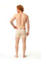 Heart Lollipop Patterned Men's Boxer Cotton Lycra Shiny Elastic Boxed Cream - 3