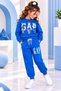 Girl's Figured Sweatshirt and Shawl Winter Set, 2-Piece - 2