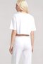 Women's White Printed Crop T-Shirt Pants Set Comfortable Daily Combination Set of 2 - 6