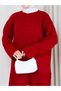 Women's Circular Neck Oversize Knitwear Tunic Sweater Tesettür - 3