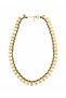 Rectangular Plate Black Detailed Gold Necklace