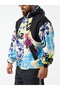 Colorful Graffiti Printed Zippered Oversize Men's Fleece Jacket Coc3606 - 6