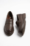 Selar belted genuine leather women's loafer ballerina coffee skin - 2