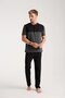 Men's Anthracite Button Collar Short Sleeve Pajama Set - 2